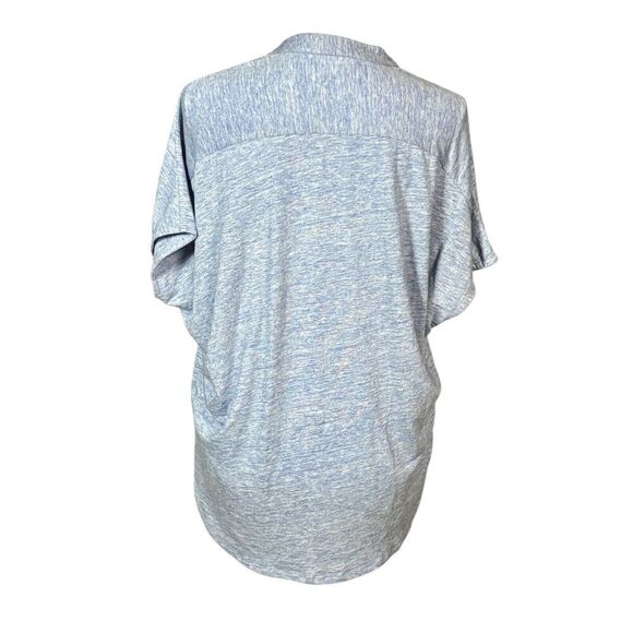 J McLaughlin Top Size Medium Short Sleeve Blue Minimalist Everyday Casual Simple - Picture 3 of 8